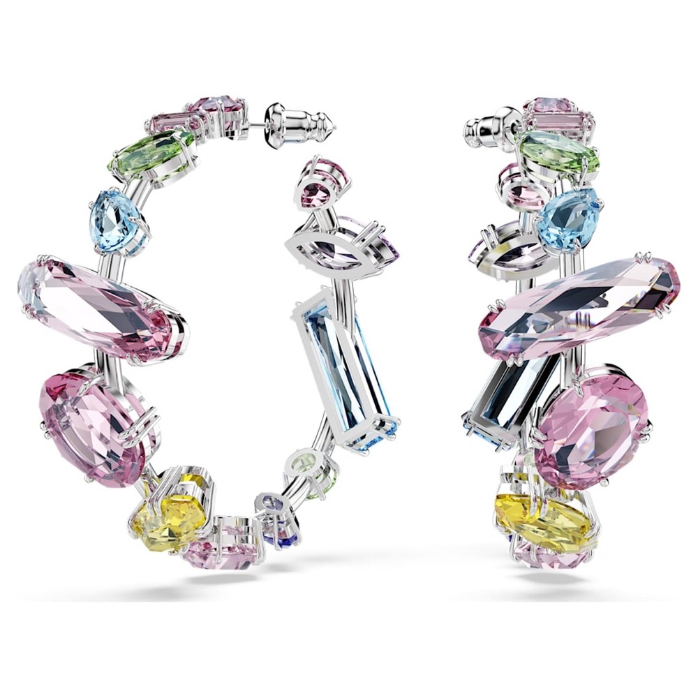 Swarovski Gema Hoop Earrings With Precision Cut Crystals